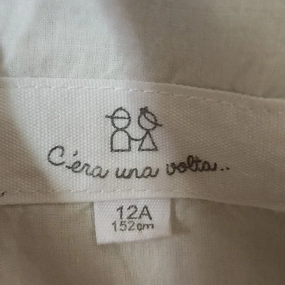 C'ERA UNA VOLTA Girls Size 12 Linen dress Italian Designer